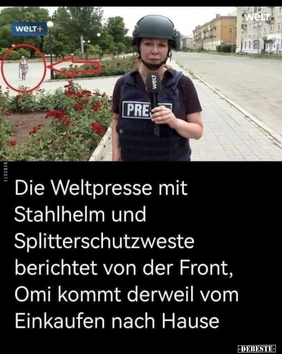 Die Weltpresse mit Stahlhelm und Splitterschutzweste.. - Lustige Bilder | DEBESTE.de