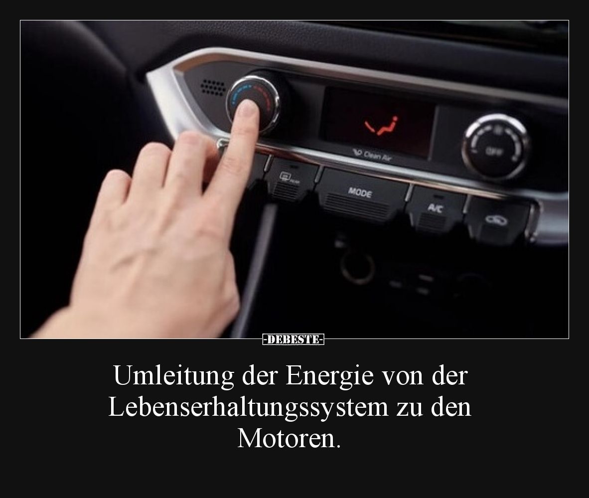 Umleitung der Energie von der Lebenserhaltungssystem zu den Motoren.