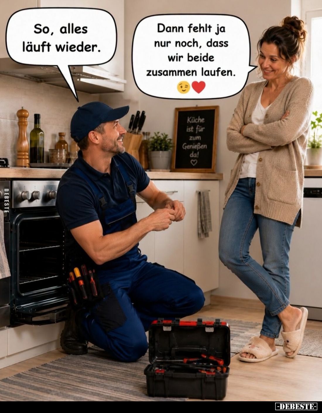 So, alles läuft wieder. -
Dann fehlt ja nur noch, dass wir beide zusammen laufen.