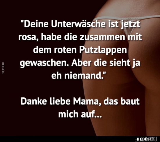 "Deine Unterwäsche ist jetzt rosa, habe die zusammen mit dem.." - Lustige Bilder | DEBESTE.de