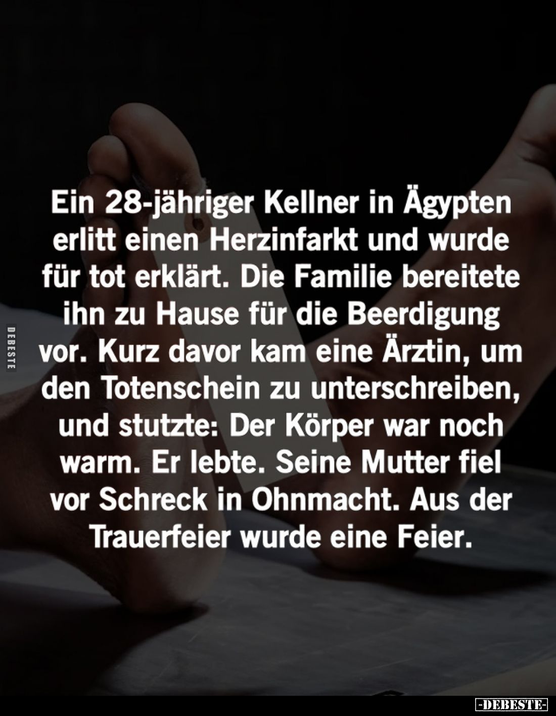 Ein 28-jähriger Kellner in Ägypten erlitt einen Herzinfarkt und wurde für tot erklärt. Die Familie bereitete ihn zu Hause für...