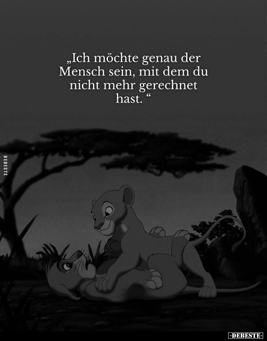 Ich möchte genau der
Mensch sein, mit dem du
nicht mehr gerechnet
hast.