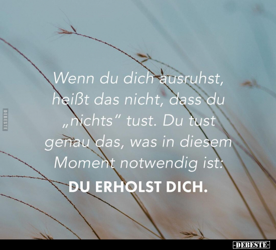 Wenn du dich ausruhst, heißt das nicht, dass du „nichts".. - Lustige Bilder | DEBESTE.de