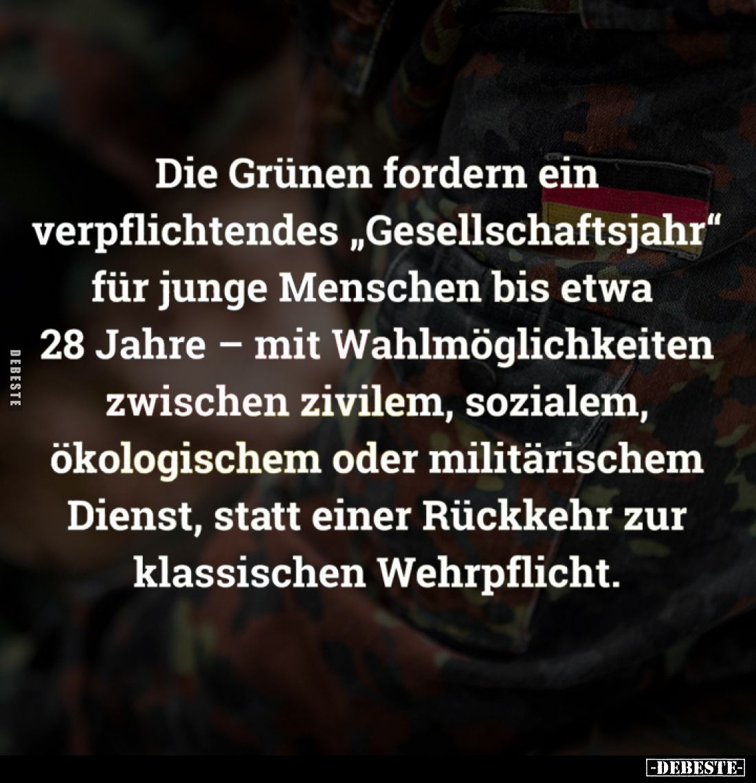 Die Grünen fordern ein verpflichtendes "Gesellschaftsjahr" für junge Menschen bis etwa 28 Jahre - mit Wahlmöglichke...