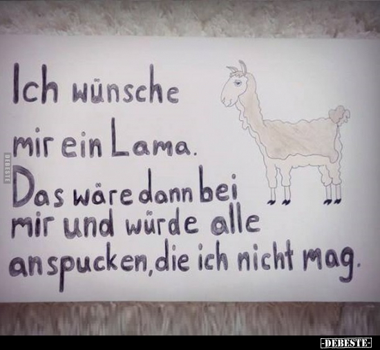 Ich wünsche mir ein Lama. Das wäre dann bei mir und.. - Lustige Bilder | DEBESTE.de