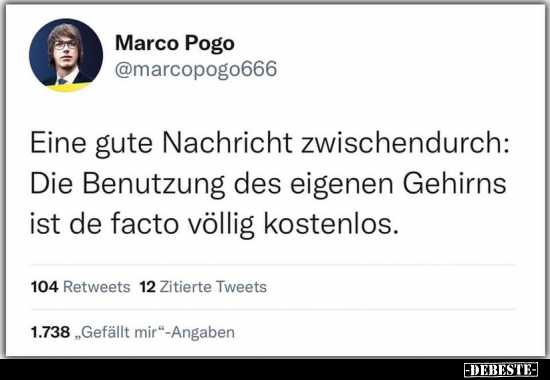 Eine gute Nachricht zwischendurch: Die Benutzung des..