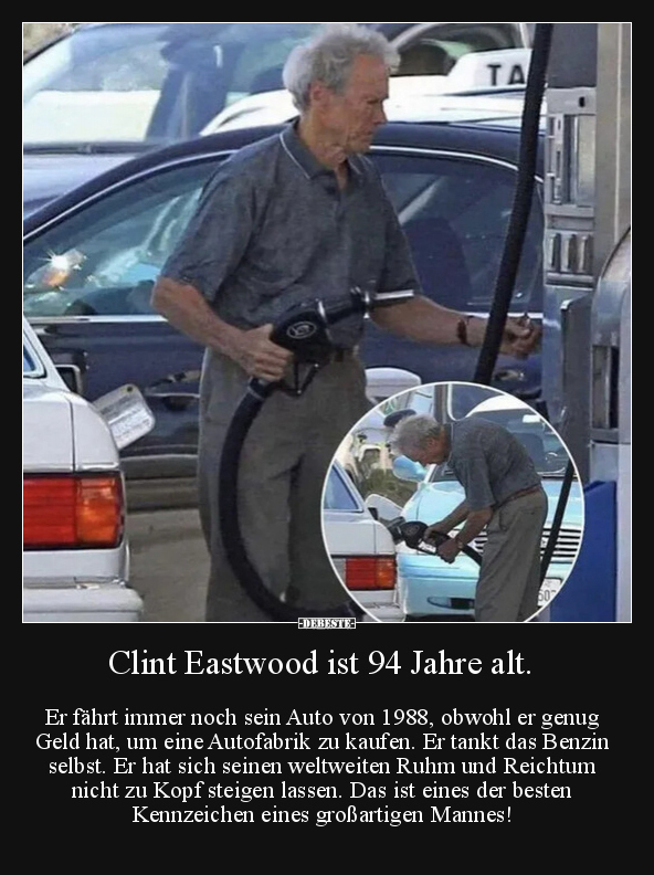 Clint Eastwood ist 94 Jahre alt... - Lustige Bilder | DEBESTE.de