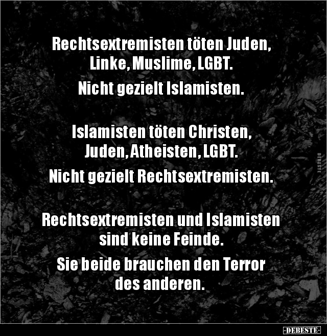 Rechtsextremisten töten Juden, Linke, Muslime, LGBT... - Lustige Bilder | DEBESTE.de