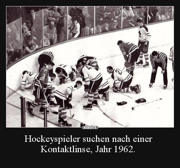Hockeyspieler suchen nach einer Kontaktlinse, Jahr 1962... - Lustige Bilder | DEBESTE.de