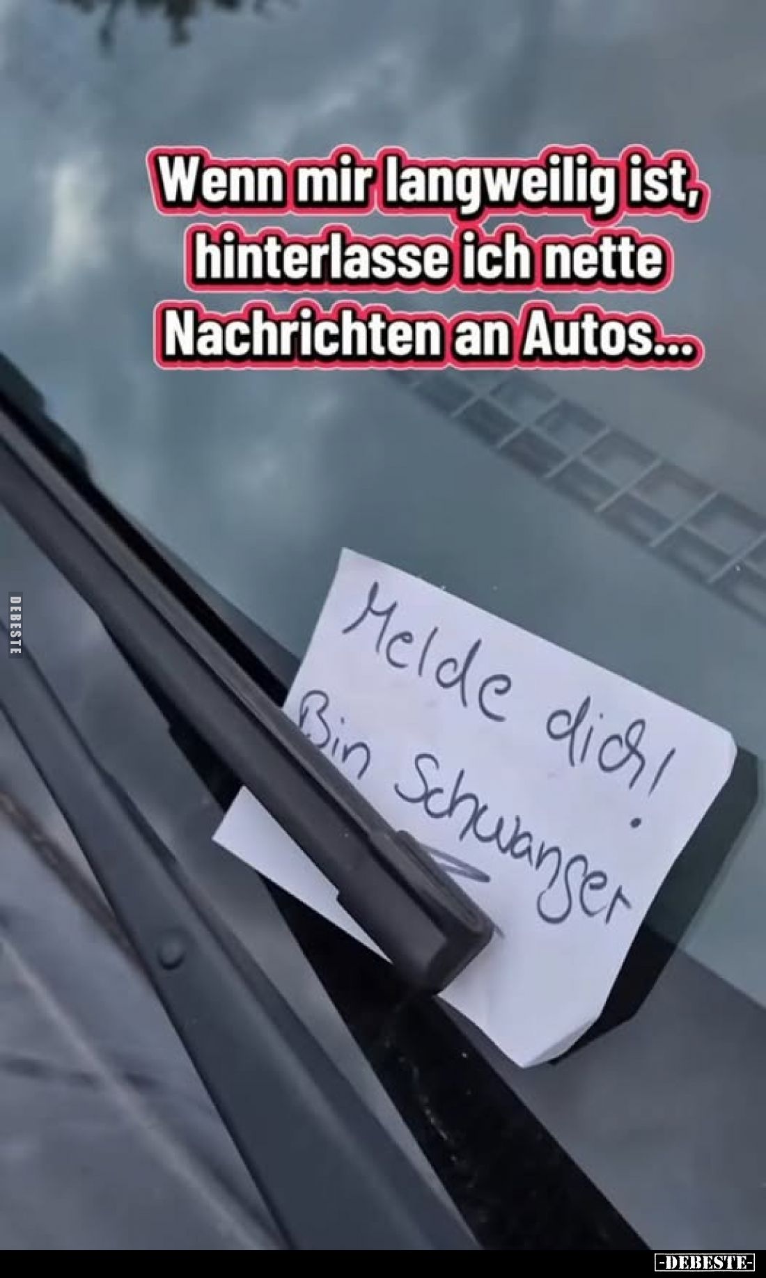 Wenn mir langweilig ist, hinterlasse ich nette Nachrichten an Autos...