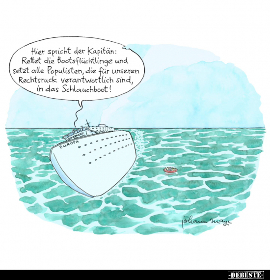 Kapitän, Schlauchboot