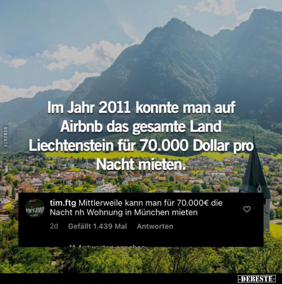 Im Jahr 2011 konnte man auf Airbnb das gesamte Land.. - Lustige Bilder | DEBESTE.de