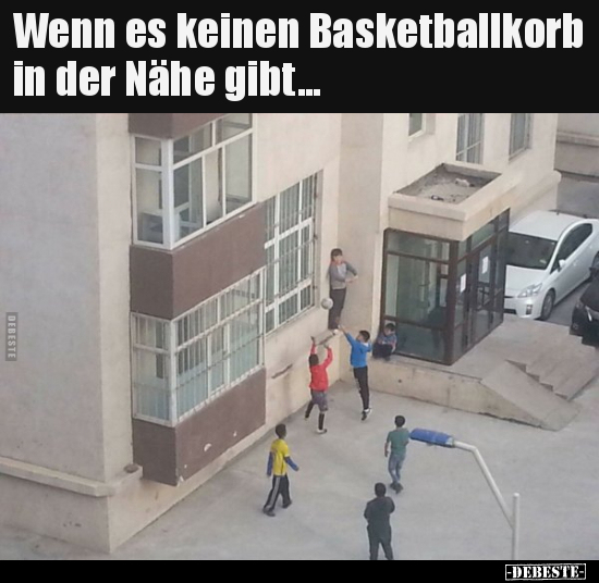 Wenn es keinen Basketballkorb in der Nähe gibt... - Lustige Bilder | DEBESTE.de