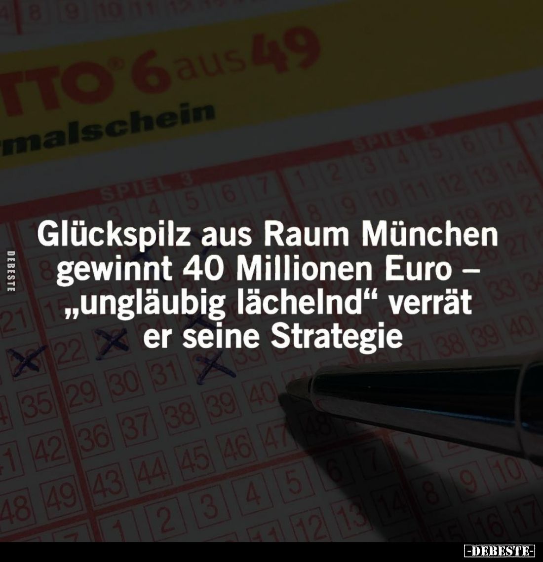 Glückspilz aus Raum München gewinnt 40 Millionen Euro – "ungläubig lächelnd“ verrät er seine Strategie.