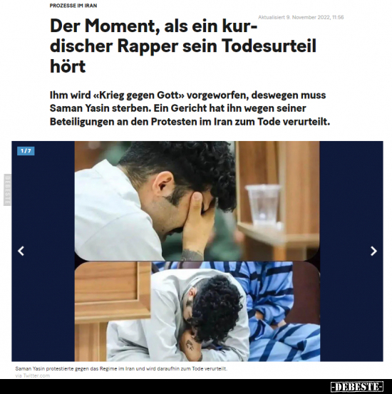 Der Moment, als ein kurdischer Rapper sein Todesurteil.. - Lustige Bilder | DEBESTE.de