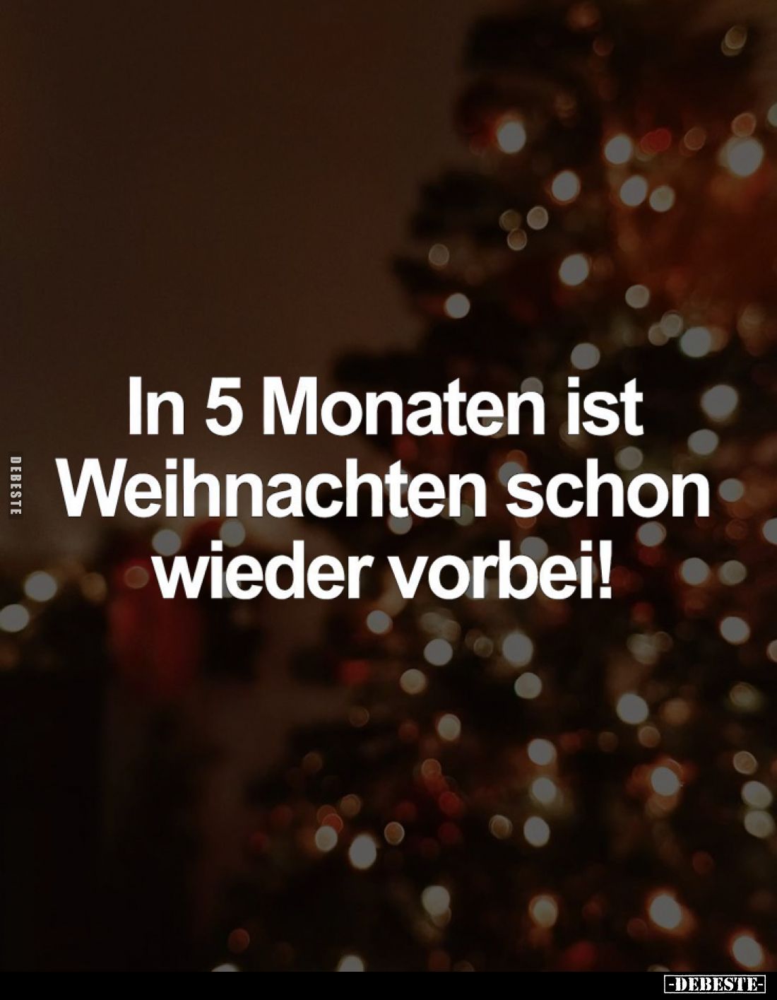 In 5 Monaten ist Weihnachten schon wieder vorbei!