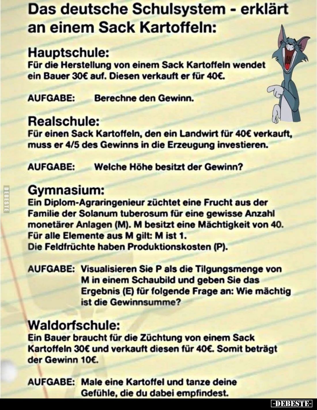Das deutsche Schulsystem - erklärt an einem Sack.. - Lustige Bilder | DEBESTE.de