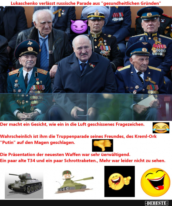 Putins weissrussischer Vasall in Siegerpose - Lustige Bilder | DEBESTE.de