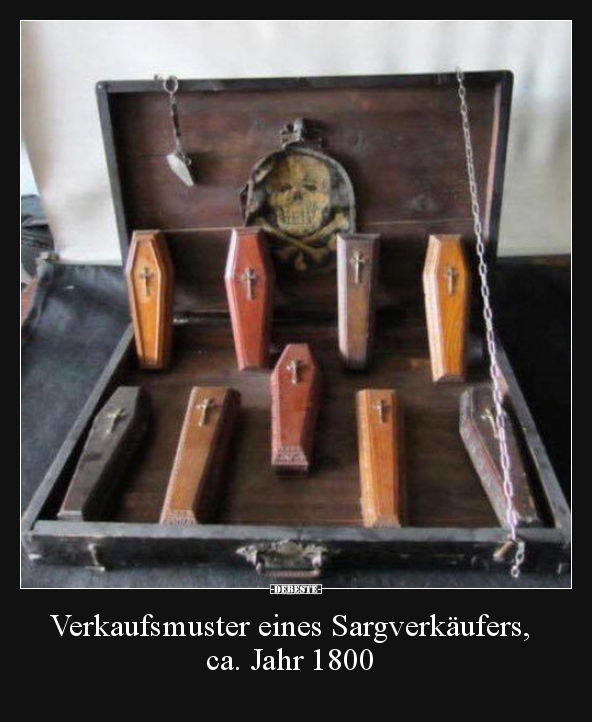 Verkaufsmuster eines Sargverkäufers, ca. Jahr 1800.. - Lustige Bilder | DEBESTE.de