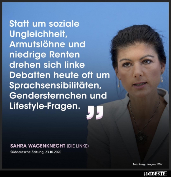Statt um soziale Ungleichheit, Armutslöhne und niedrige..