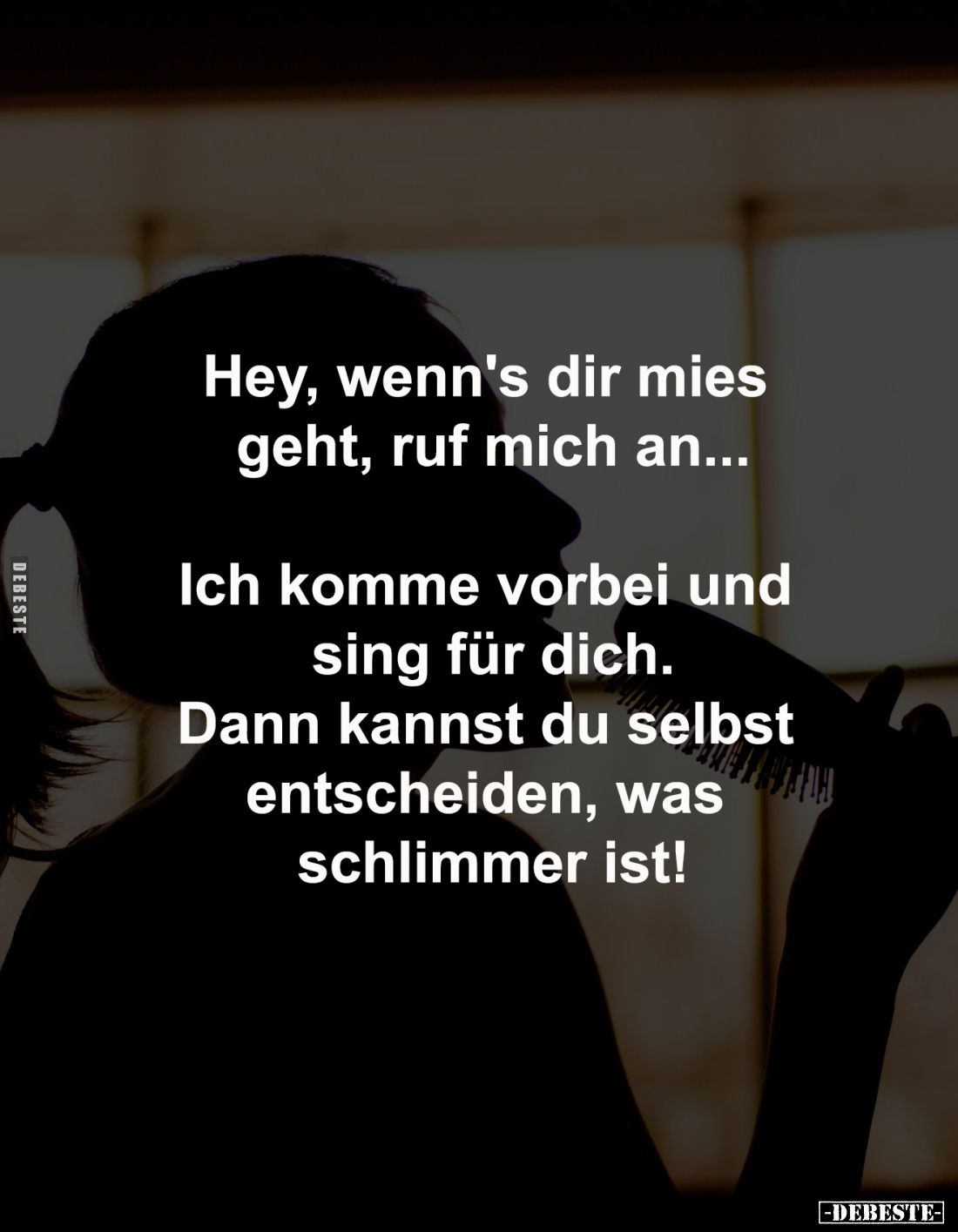 Hey, wenn's dir mies geht, ruf mich an...  - Lustige Bilder | DEBESTE.de