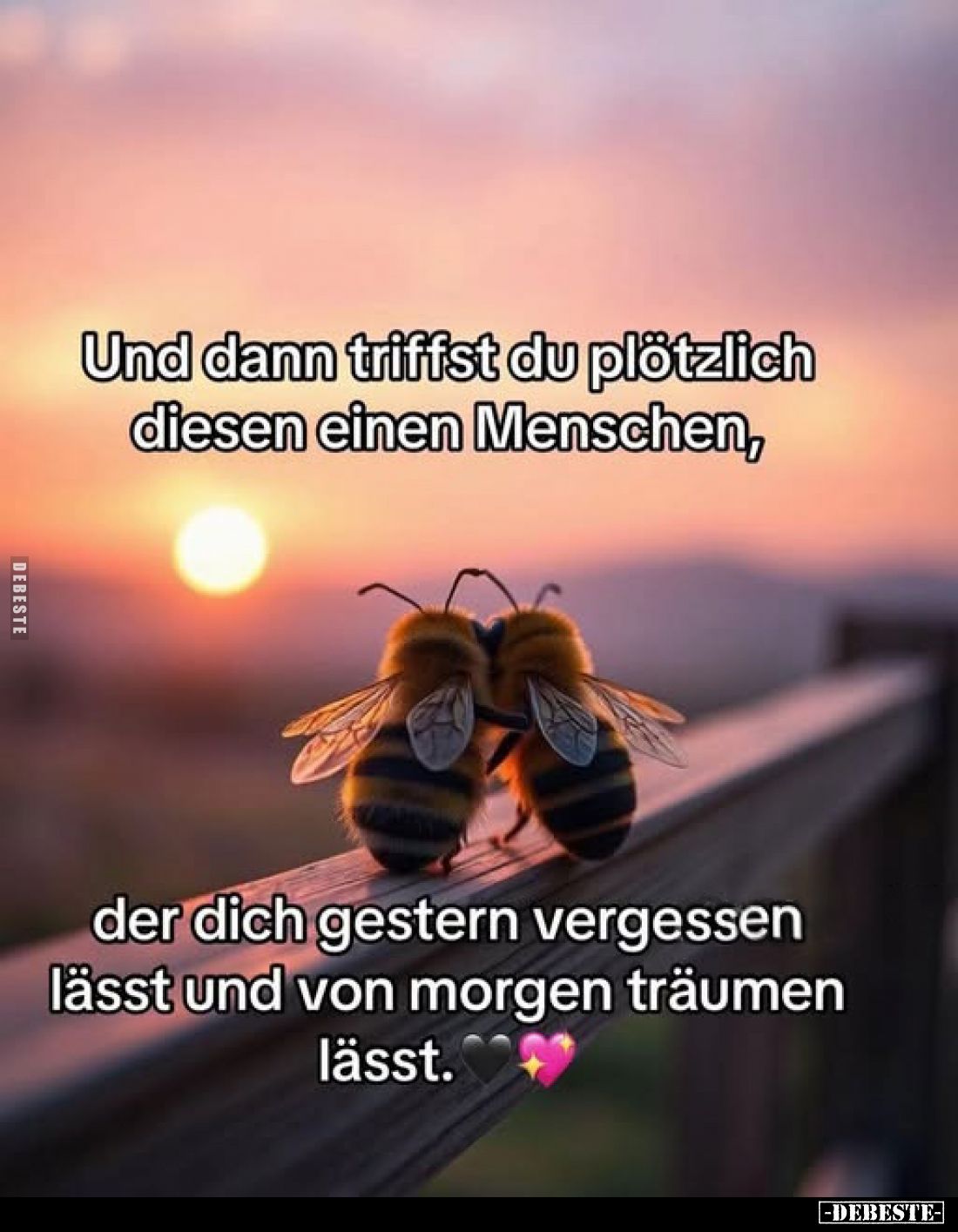 Und dann triffst du plötzlich diesen einen Menschen,
der dich gestern vergessen lässt und von morgen träumen lässt.