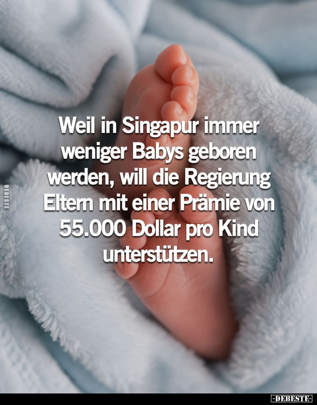 Weil in Singapur immer weniger Babys geboren werden, will die Regierung Eltern mit einer Prämie von 55.000 Dollar pro Kind un...