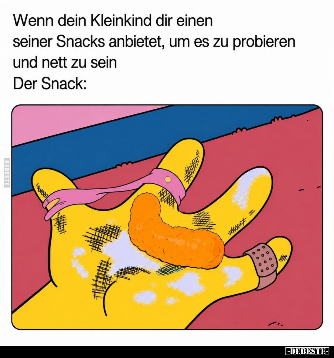 Wenn dein Kleinkind dir einen seiner Snacks anbietet, um es zu probieren und nett zu sein.