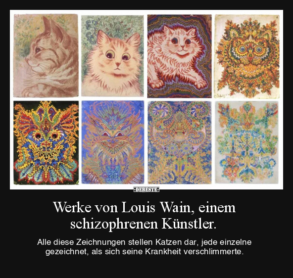 Werke von Louis Wain, einem schizophrenen Künstler.. - Lustige Bilder | DEBESTE.de