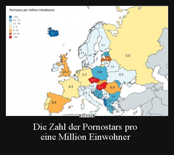 Die Zahl der Pornostars pro eine Million Einwohner.. - Lustige Bilder | DEBESTE.de