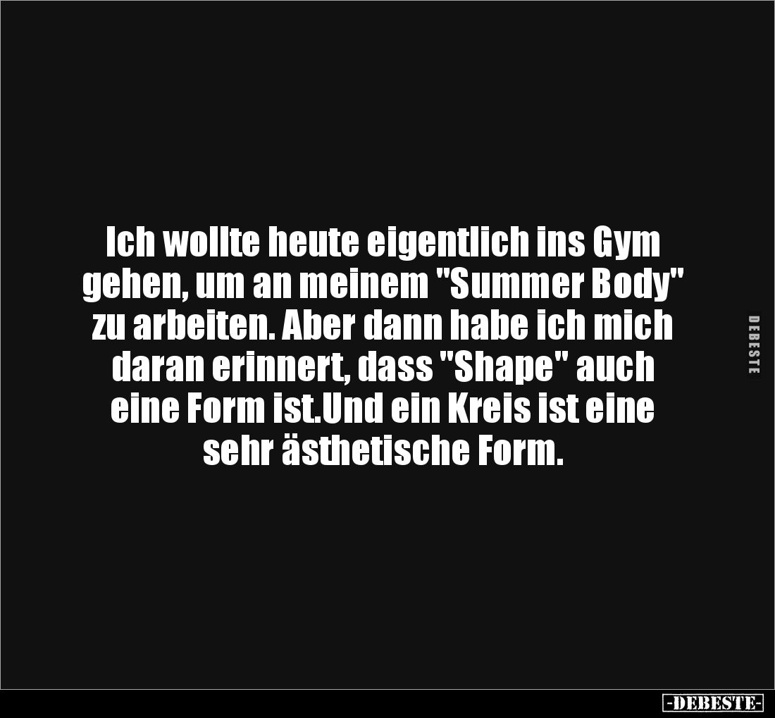 Ich wollte heute eigentlich ins Gym gehen, um an meinem "Summer Body" zu arbeiten. Aber dann habe ich mich daran er...
