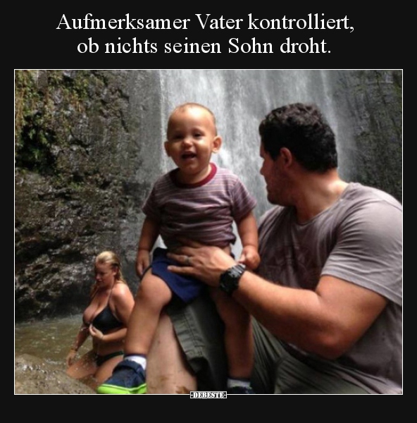 Aufmerksamer Vater kontrolliert,  ob nichts seinen Sohn.. - Lustige Bilder | DEBESTE.de
