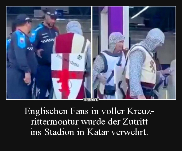 Englischen Fans in voller Kreuzrittermontur wurde der.. - Lustige Bilder | DEBESTE.de
