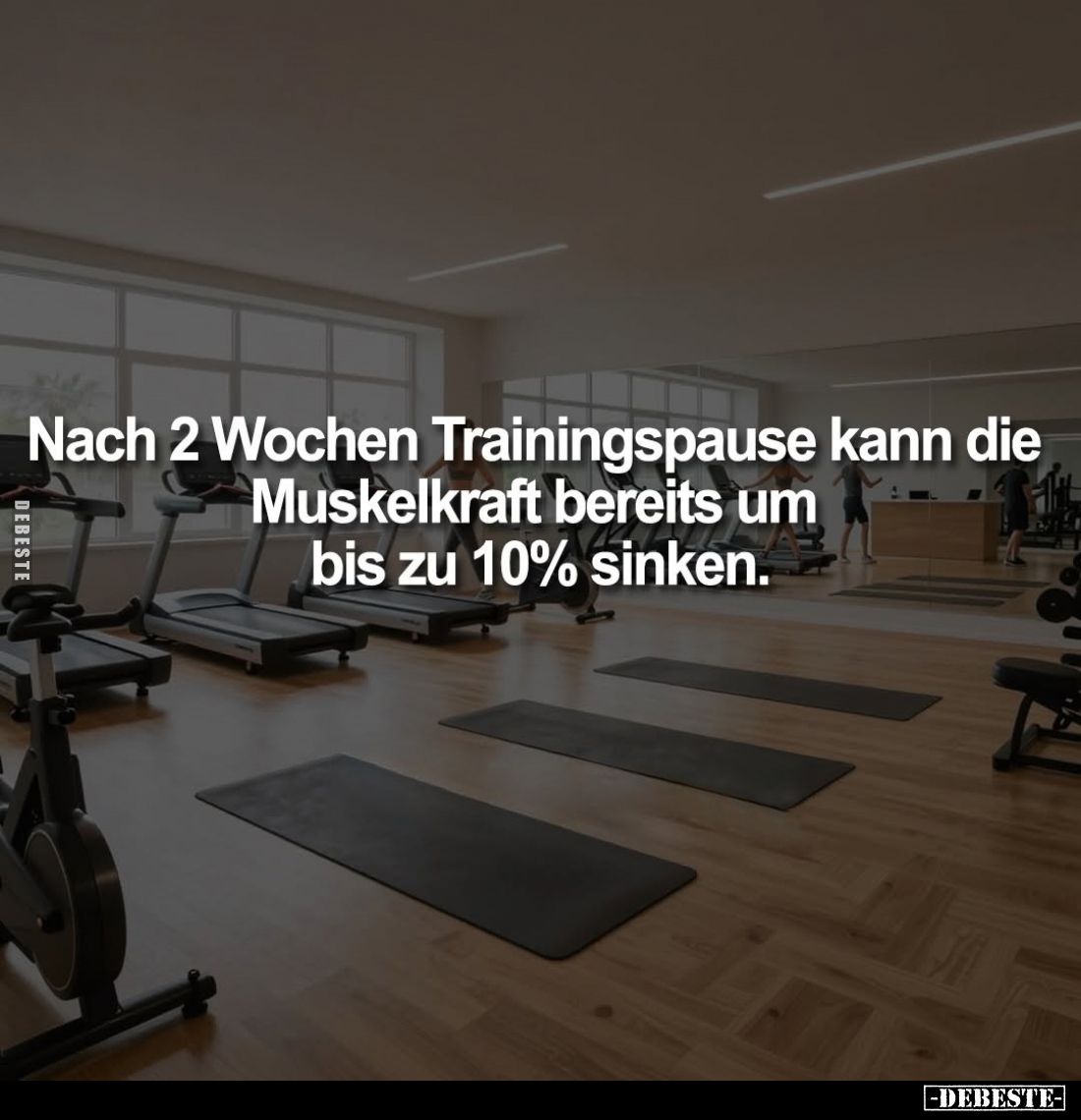 Nach 2 Wochen Trainingspause kann die Muskelkraft bereits um bis zu 10% sinken.