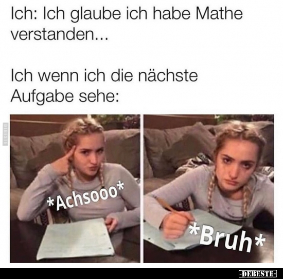 Ich: Ich glaube ich habe Mathe verstanden... - Lustige Bilder | DEBESTE.de