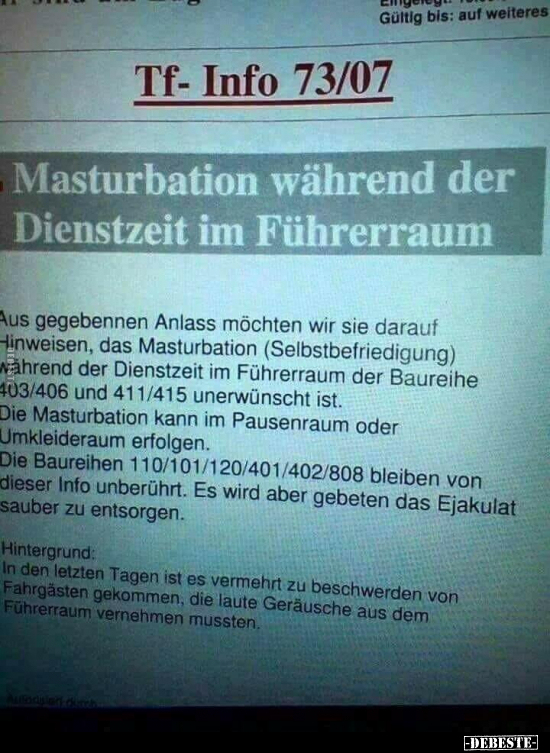 Masturbation während der Dienstzeit im Führerraum.. - Lustige Bilder | DEBESTE.de