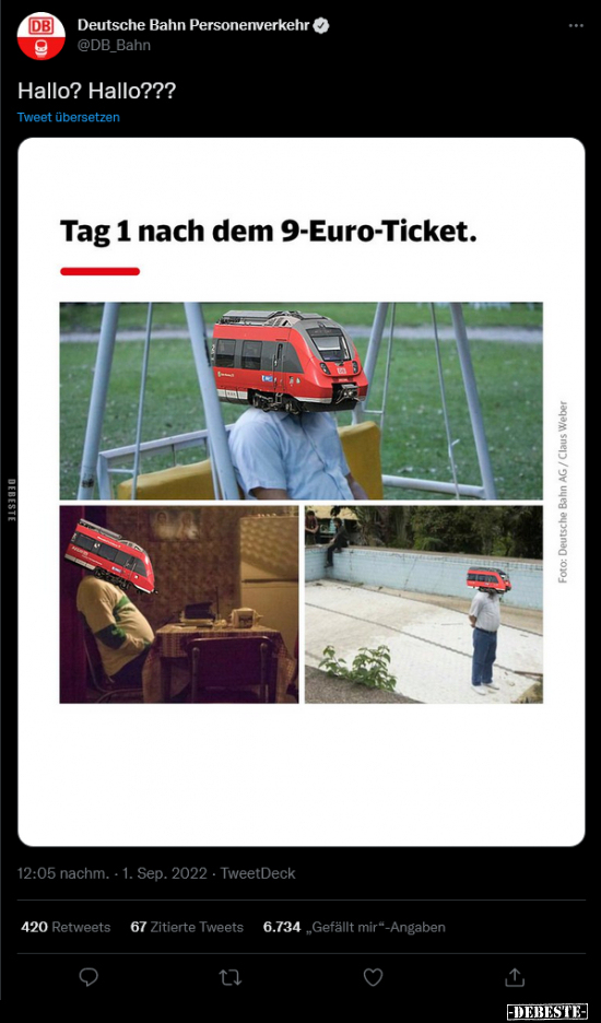 Tag 1 nach dem 9-Euro-Ticket... - Lustige Bilder | DEBESTE.de