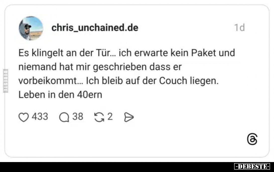 Es klingelt an der Tür... ich erwarte kein Paket und.. - Lustige Bilder | DEBESTE.de