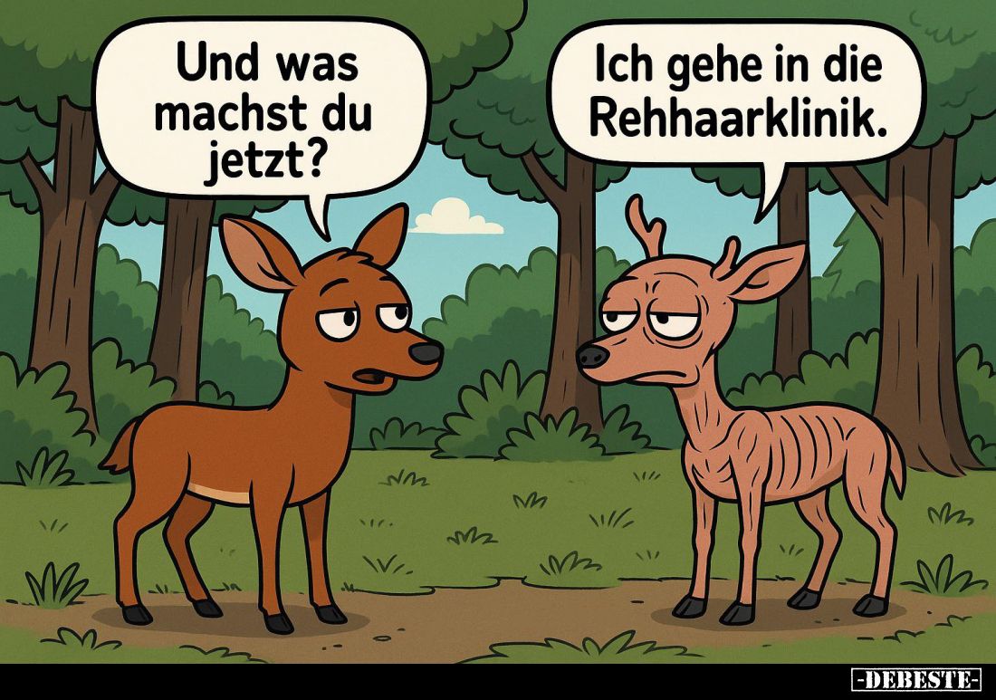 Und was machst du jetzt? - Ich gehe in die Rehhaarklinik.