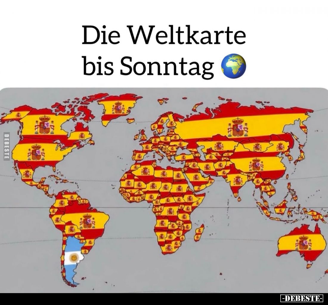 Die Weltkarte bis Sonntag.