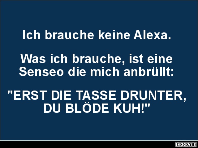 Ich brauche keine Alexa. Was ich brauche.. - Lustige Bilder | DEBESTE.de