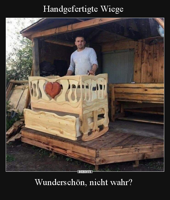 Handgefertigte Wiege..