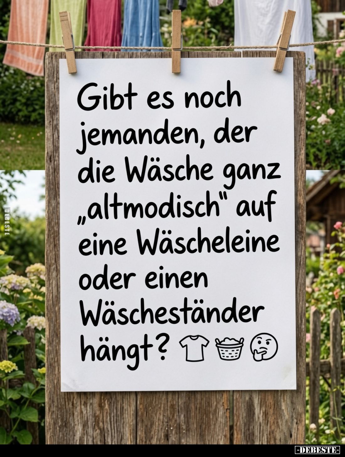 Gibt es noch jemanden, der die Wäsche ganz „altmodisch“ auf eine Wäscheleine oder einen Wäscheständer hängt?