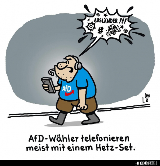 AfD-Wähler telefonieren meist mit einem Hetz-Set.. - Lustige Bilder | DEBESTE.de