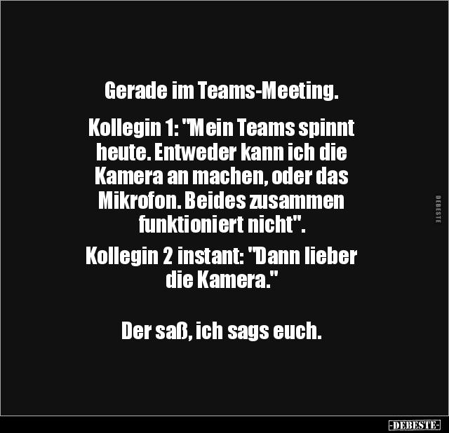 Gerade im Teams-Meeting.. - Lustige Bilder | DEBESTE.de