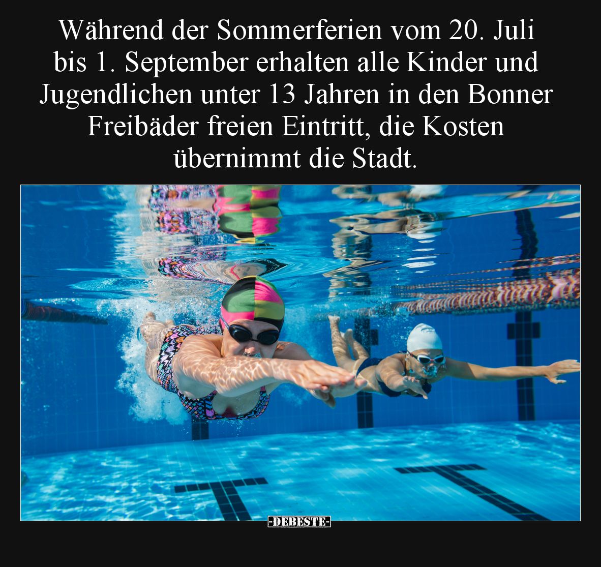 Während der Sommerferien vom 20. Juli bis 1. September erhalten alle Kinder und Jugendlichen unter 13 Jahren in den Bonner Fr...