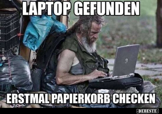 Laptop gefunden, erstmal Papierkorb checken.. - Lustige Bilder | DEBESTE.de