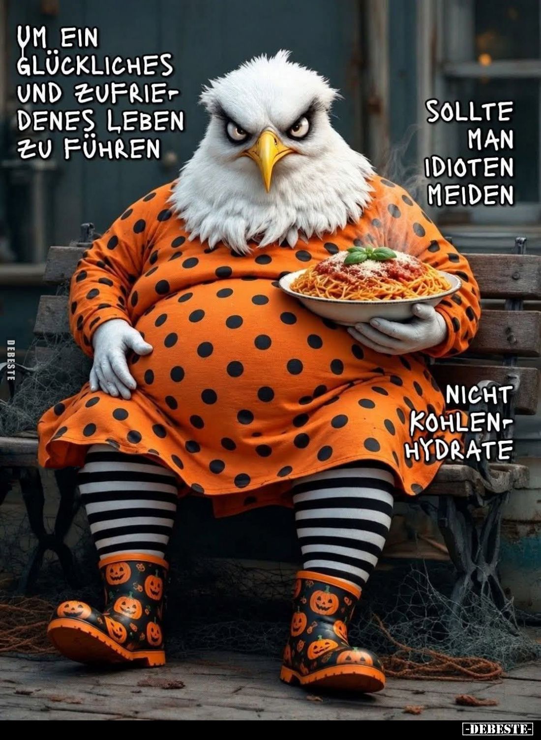 Um ein glückliches und zufriedenes Leben zu führen.
Sollte man Idioten meiden.
Nicht Kohlenhydrate.