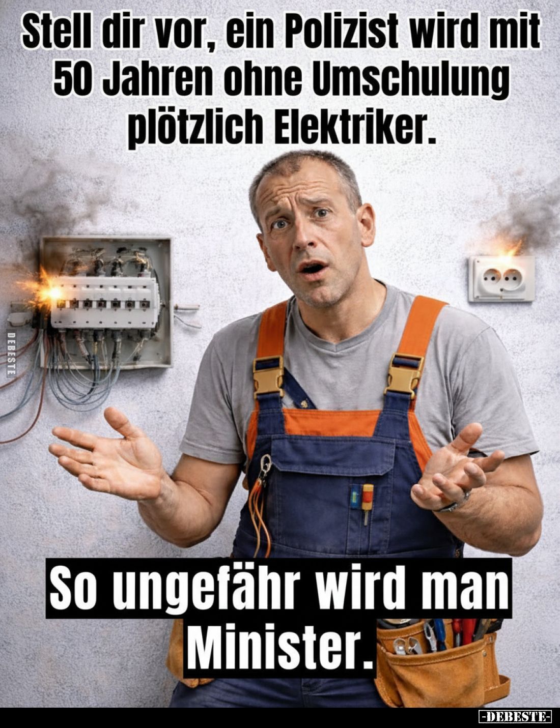 Stell dir vor, ein Polizist wird mit 50 Jahren ohne Umschulung plötzlich Elektriker.
So ungefähr wird man Minister.