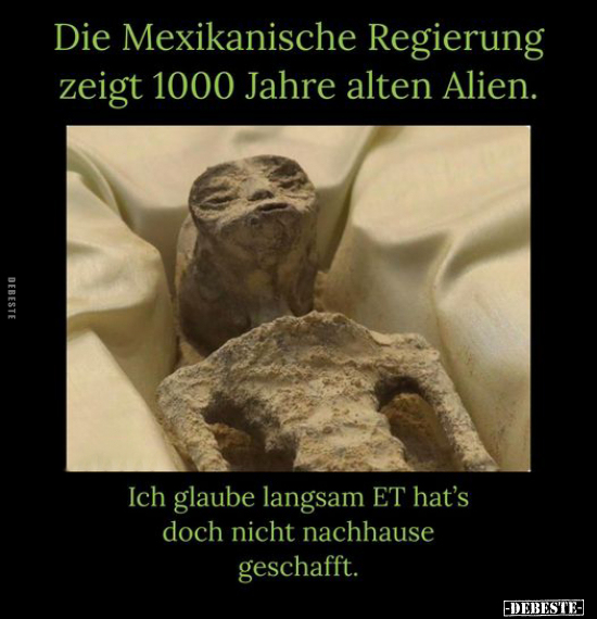 Die Mexikanische Regierung zeigt 1000 Jahre alten Alien.. - Lustige Bilder | DEBESTE.de